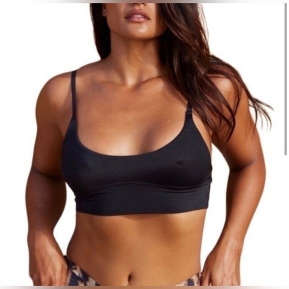 NWT We Are HAH x Free People Black XS Eco Bralette Minimalist Yoga Cami Bra